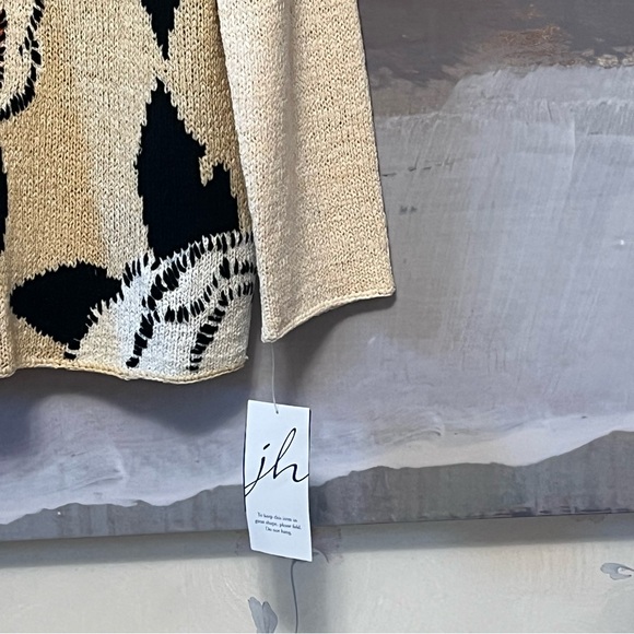 JH Collectibles Knit Sweater NWT Abstract Floral Womens XL Cotton Blend Pullover - Picture 5 of 16